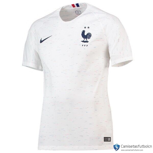 Camiseta Seleccion Francia Segunda equipo Mujer 2018 Blanco